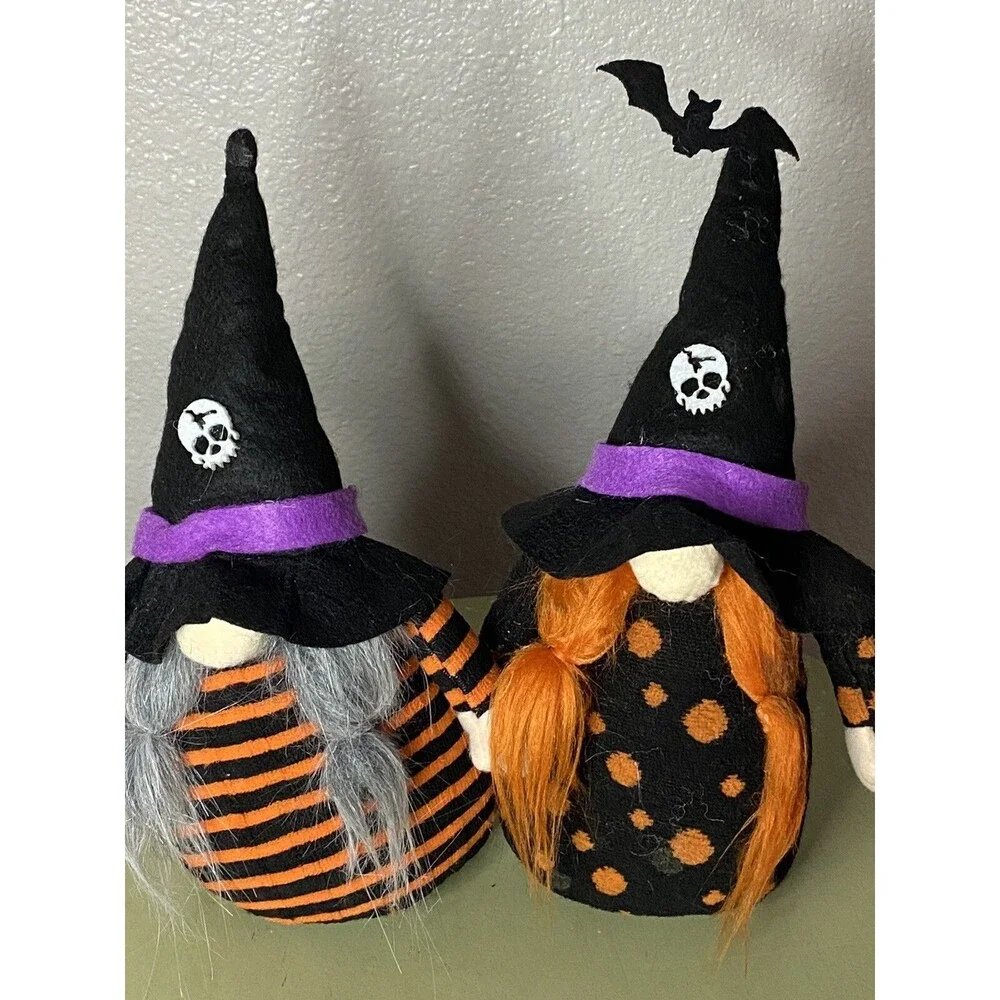 2 Gnomes Halloween Decorations for Home Indoor, 2 Gnomes Mr & Mrs Gnome Plush